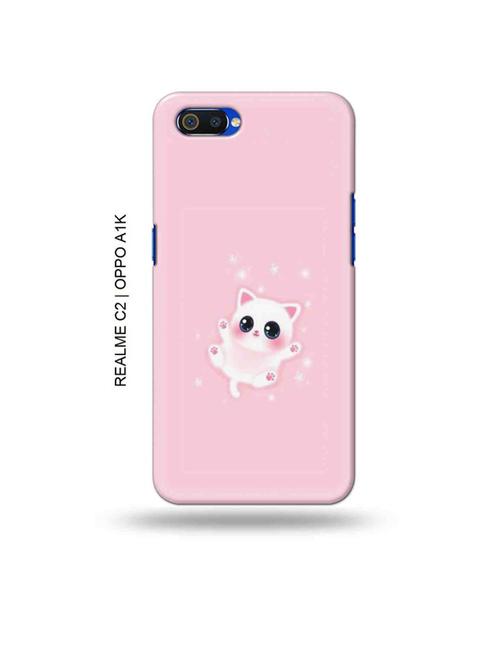 cute kitty back cover compatible with realme c2, oppo a1k - 18988346 - Very Small Image - 1