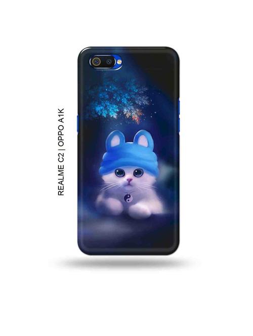 cute cat back cover compatible with realme c2, oppo a1k - 18988349 - Very Small Image - 1
