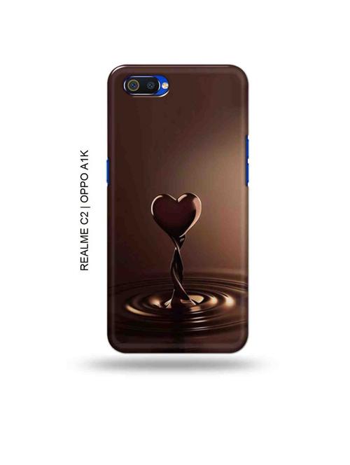 chocolate heart back cover compatible with realme c2, oppo a1k - 18988412 - Very Small Image - 1