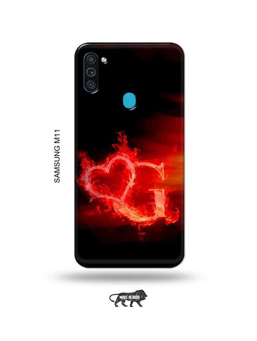 fire heart letter g back cover compatible with samsung m11 - 18988825 - Very Small Image - 1