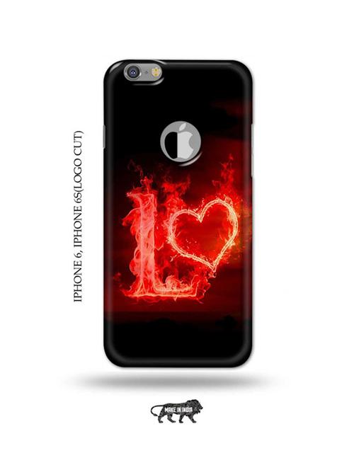 fire heart letter l back cover compatible with iphone 6, iphone 6s(logo cut) - 18989279 - Very Small Image - 1