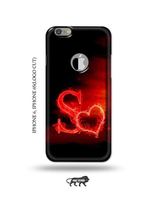 fire heart letter s back cover compatible with iphone 6, iphone 6s(logo cut) - 18989286 - Very Small Image - 1