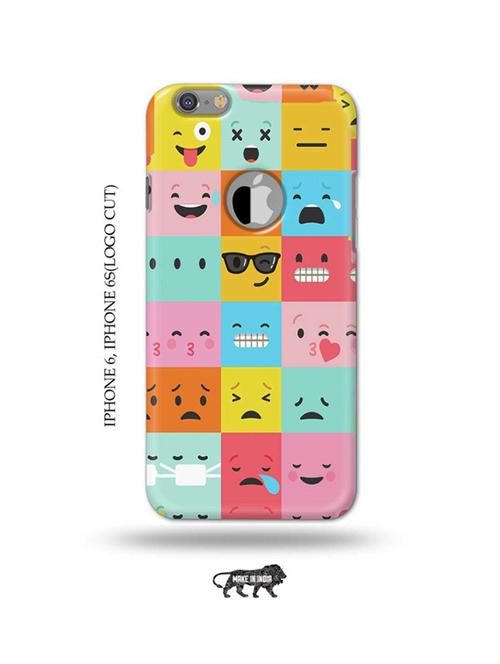 emojies back cover compatible with iphone 6, iphone 6s(logo cut) - 18989381 - Very Small Image - 1