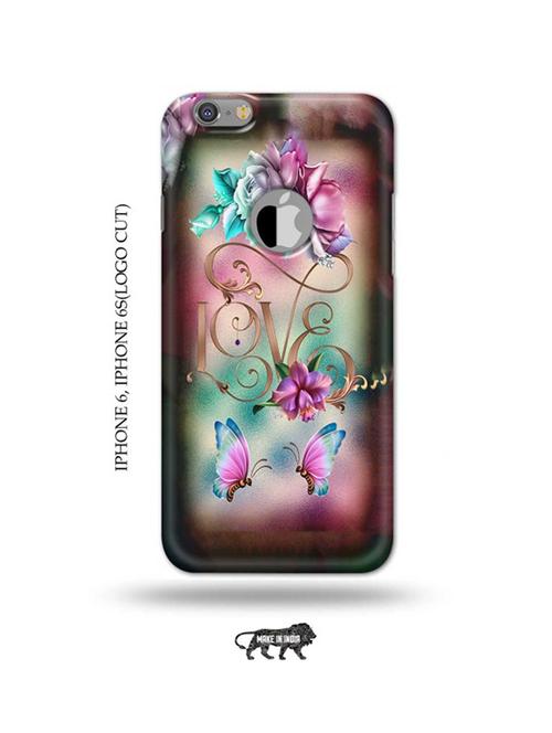 floral love back cover compatible with iphone 6, iphone 6s(logo cut) - 18989414 - Very Small Image - 1