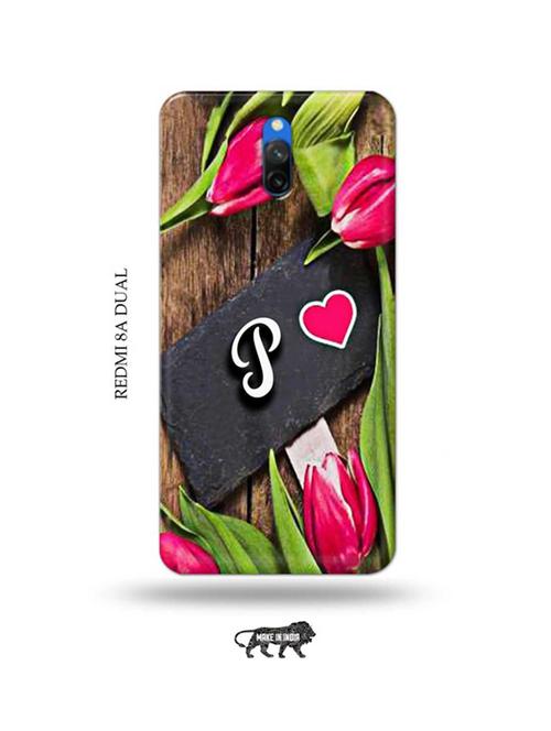 flower letter p back cover compatible with redmi 8a dual - 18989493 - Very Small Image - 1