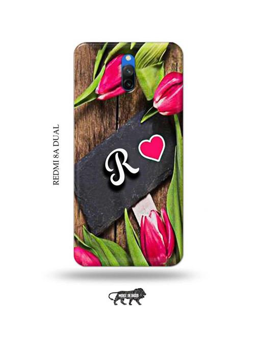 flower letter r back cover compatible with redmi 8a dual - 18989495 - Very Small Image - 1