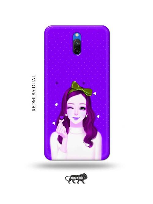 lovely girl purple back cover compatible with redmi 8a dual - 18989515 - Very Small Image - 1