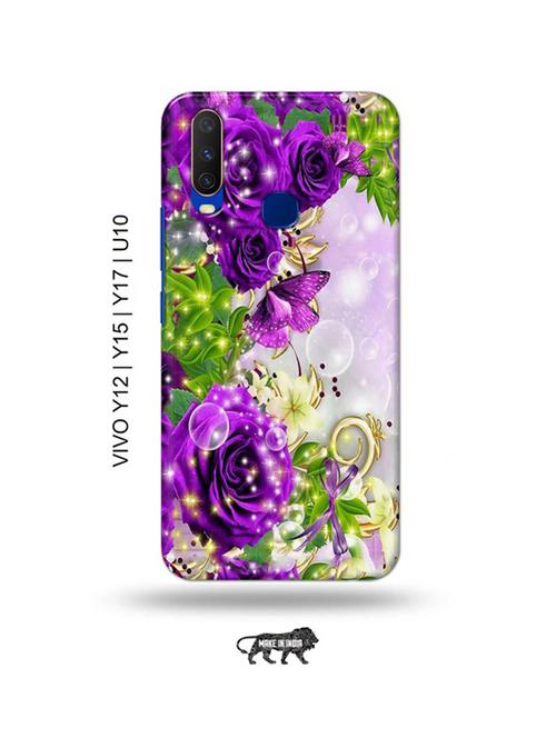 flowers back cover compatible with vivo y12, vivo y15 (2019), vivo y17, vivo u10 - 18989763 - Very Small Image - 1