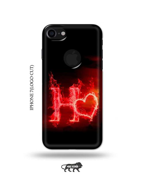 fire heart letter h back cover compatible with iphone 7(logo cut) - 18989857 - Very Small Image - 1