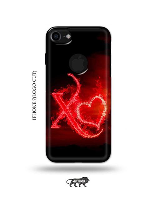 fire heart letter x back cover compatible with iphone 7(logo cut) - 18989873 - Very Small Image - 1