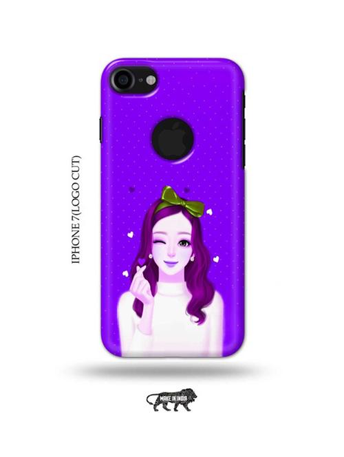 lovely girl purple back cover compatible with iphone 7(logo cut) - 18989919 - Very Small Image - 1