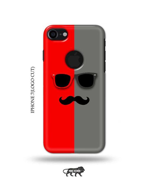 hipster red back cover compatible with iphone 7(logo cut) - 18990102 - Very Small Image - 1