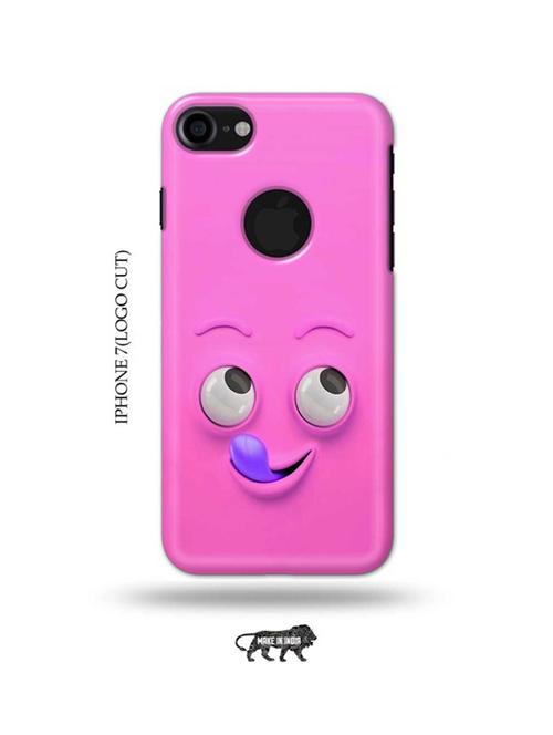 yummy face pink back cover compatible with iphone 7(logo cut) - 18990116 - Very Small Image - 1