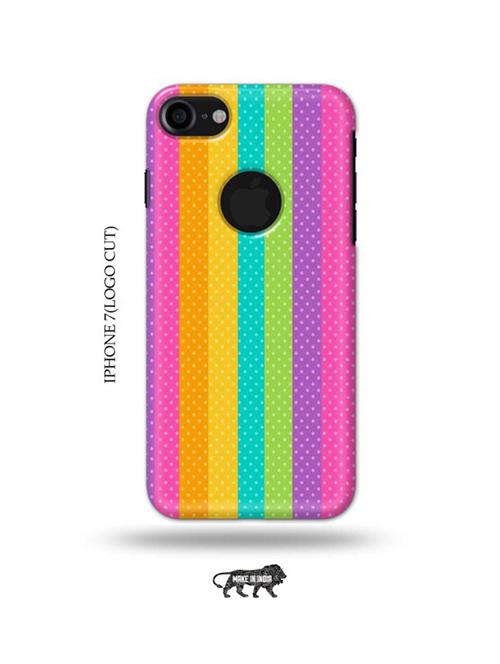 dotted rainbow back cover compatible with iphone 7(logo cut) - 18990129 - Very Small Image - 1