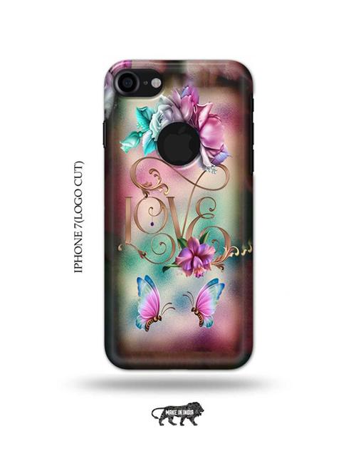 floral love back cover compatible with iphone 7(logo cut) - 18990213 - Very Small Image - 1