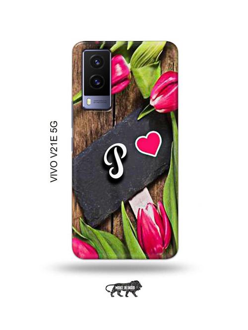 flower letter p back cover compatible with vivo v21e 5g - 18990347 - Very Small Image - 1