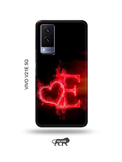 fire heart letter e back cover compatible with vivo v21e 5g - 18990355 - Very Small Image - 1