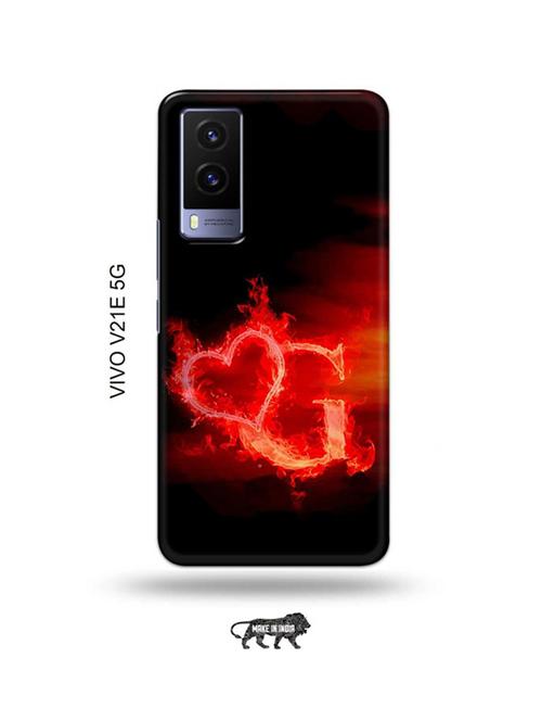 fire heart letter g back cover compatible with vivo v21e 5g - 18990357 - Very Small Image - 1