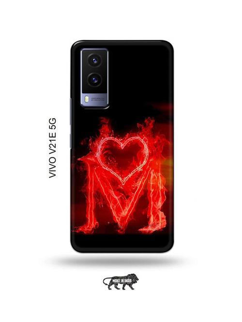fire heart letter m back cover compatible with vivo v21e 5g - 18990363 - Very Small Image - 1