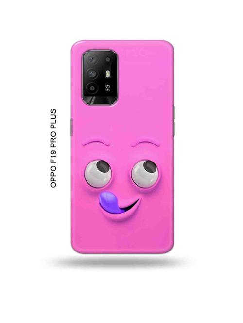yummy face pink back cover compatible with oppo f19 pro plus 5g - 18990825 - Very Small Image - 1