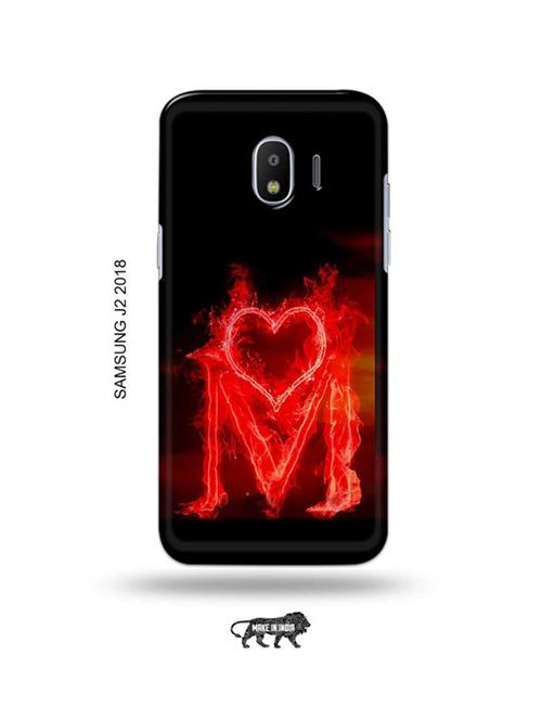 fire heart letter m back cover compatible with samsung j2 (2018) - 18990929 - Very Small Image - 1