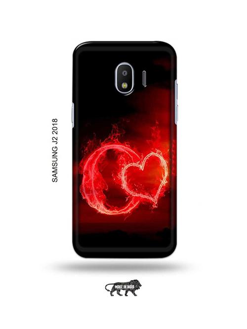 fire heart letter o back cover compatible with samsung j2 (2018) - 18990931 - Very Small Image - 1