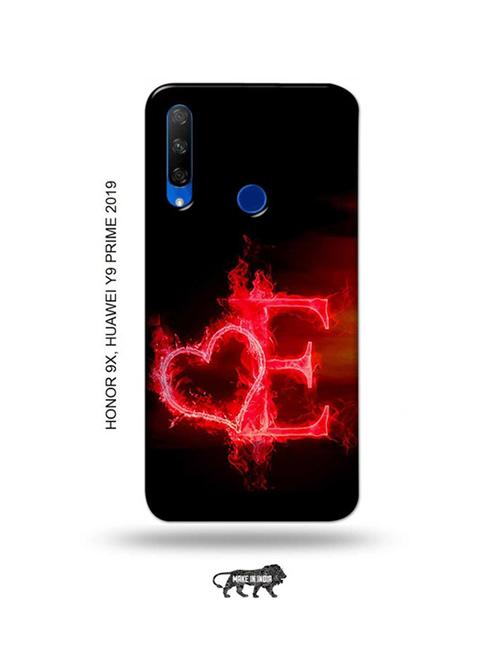 fire heart letter e back cover compatible with honor 9x, huawei y9 prime 2019 - 18991122 - Very Small Image - 1
