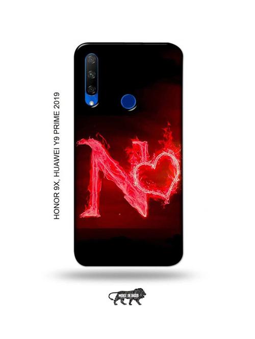 fire heart letter n back cover compatible with honor 9x, huawei y9 prime 2019 - 18991131 - Very Small Image - 1