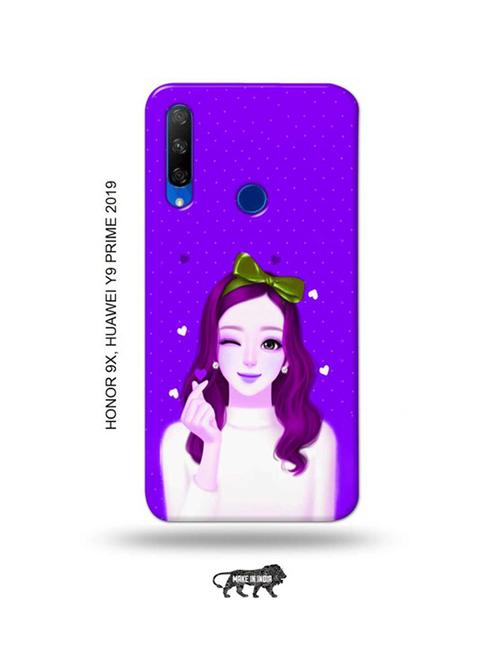 lovely girl purple back cover compatible with honor 9x, huawei y9 prime 2019 - 18991187 - Very Small Image - 1