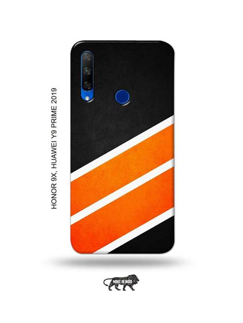 orange strips back cover compatible with honor 9x, huawei y9 prime 2019 - 18991209 - Very Small Image - 1
