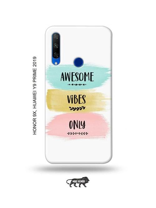 awesome vibes only back cover compatible with honor 9x, huawei y9 prime 2019 - 18991311 - Very Small Image - 1