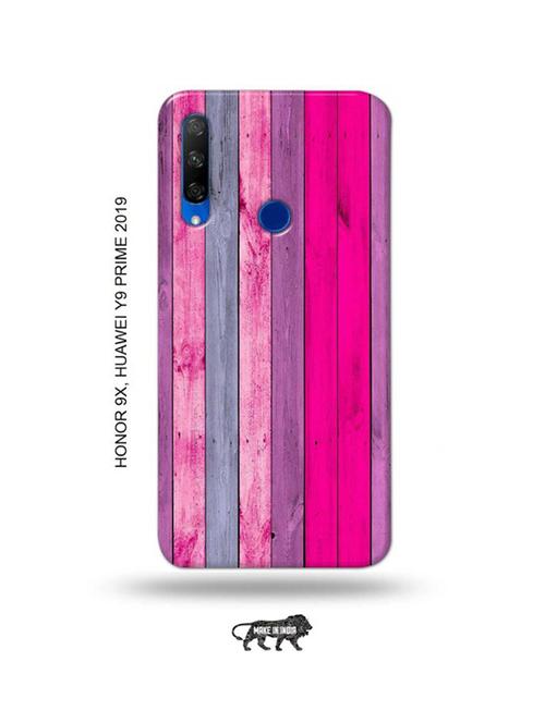 pink wood back cover compatible with honor 9x, huawei y9 prime 2019 - 18991471 - Very Small Image - 1
