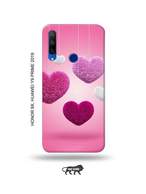 pink hearts back cover compatible with honor 9x, huawei y9 prime 2019 - 18991505 - Very Small Image - 1