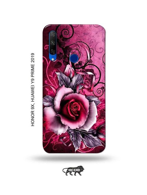 flowers back cover compatible with honor 9x, huawei y9 prime 2019 - 18991520 - Very Small Image - 1