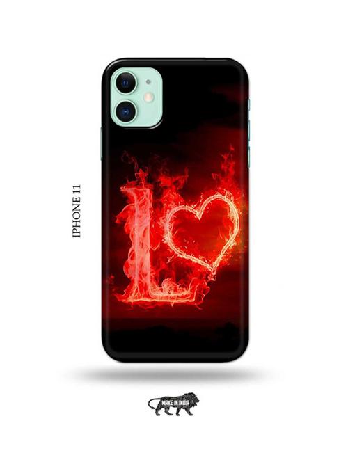 fire heart letter l back cover compatible with iphone 11 - 18991628 - Very Small Image - 1