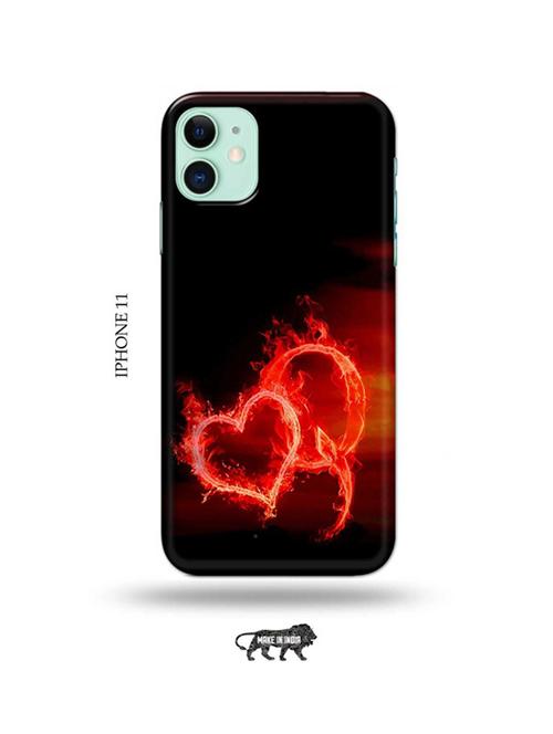 fire heart letter q back cover compatible with iphone 11 - 18991633 - Very Small Image - 1