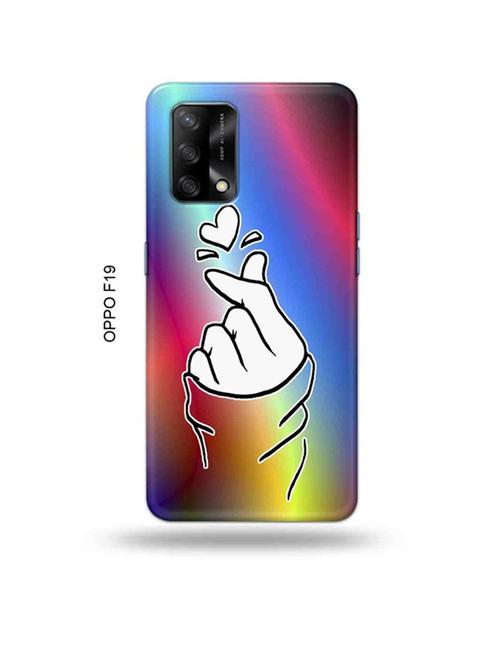 korean heart gesture multicolour back cover compatible with oppo f19, f19s, oppo a74 - 18992358 - Very Small Image - 1
