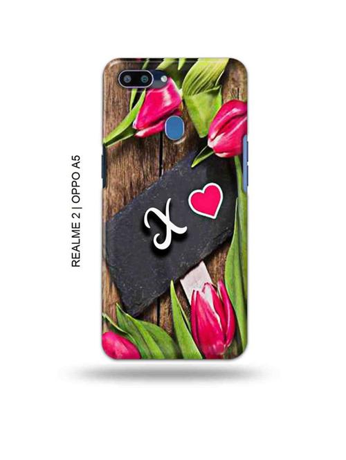 flower letter x back cover compatible with realme 2, oppo a5 - 18992614 - Very Small Image - 1