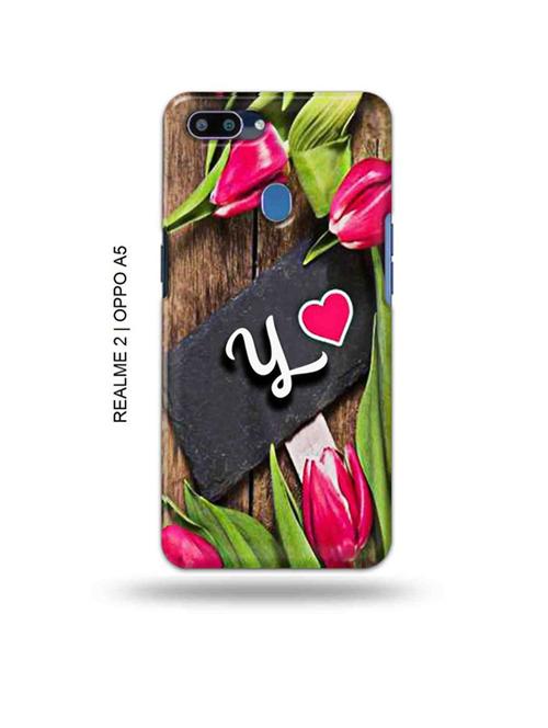 flower letter y back cover compatible with realme 2, oppo a5 - 18992615 - Very Small Image - 1