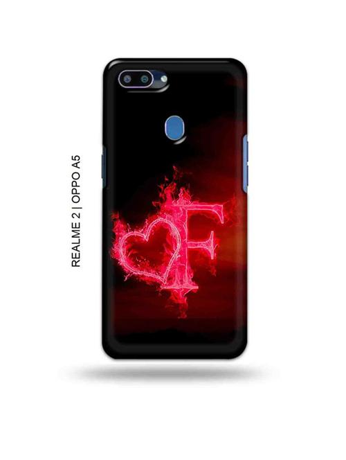fire heart letter f back cover compatible with realme 2, oppo a5 - 18992624 - Very Small Image - 1