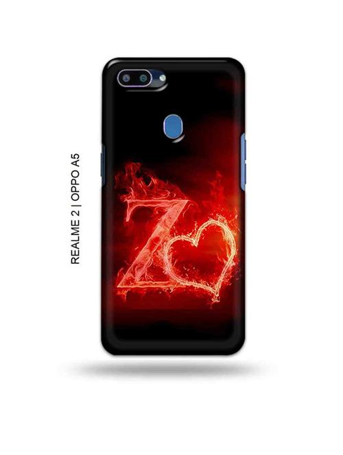 fire heart letter z back cover compatible with realme 2, oppo a5 - 18992644 - Very Small Image - 1