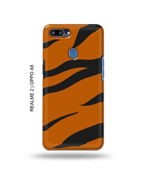tiger strips back cover compatible with realme 2, oppo a5 - 18992775 - Very Small Image - 1