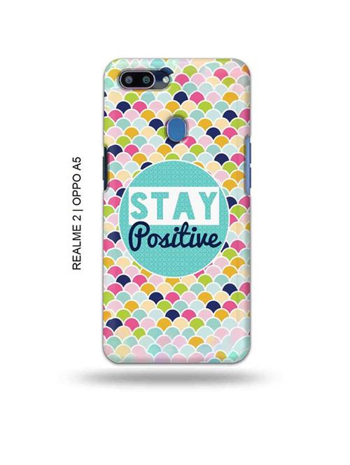 stay positive back cover compatible with realme 2, oppo a5 - 18992817 - Very Small Image - 1