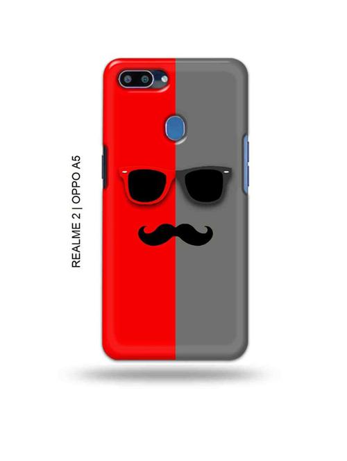 hipster red back cover compatible with realme 2, oppo a5 - 18992871 - Very Small Image - 1