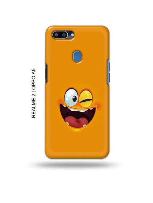funny face orange back cover compatible with realme 2, oppo a5 - 18992893 - Very Small Image - 1