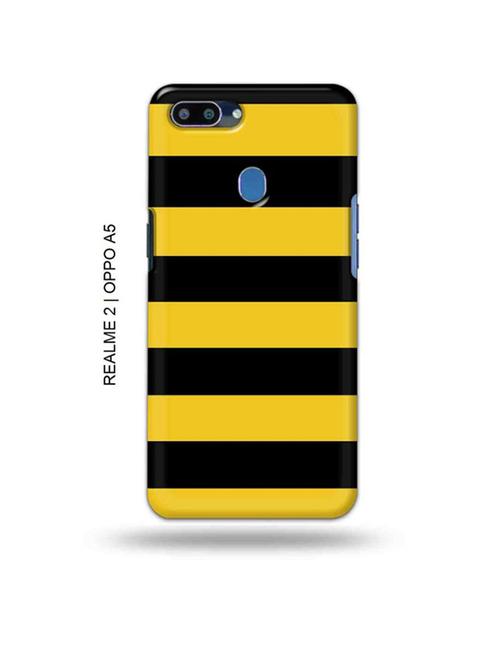 yellow strips back cover compatible with realme 2, oppo a5 - 18992919 - Very Small Image - 1