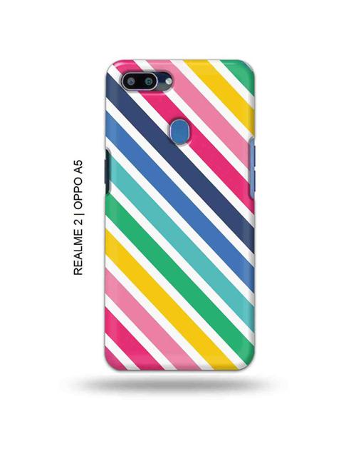diagonal strips back cover compatible with realme 2, oppo a5 - 18992936 - Very Small Image - 1