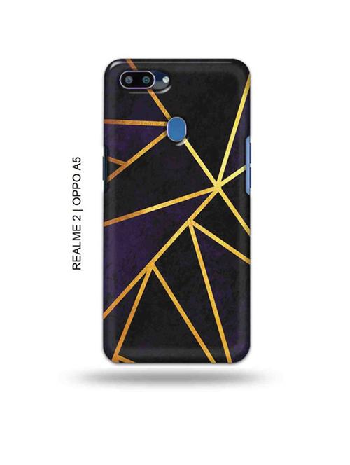 vertical gold strips back cover compatible with realme 2, oppo a5 - 18992967 - Very Small Image - 1