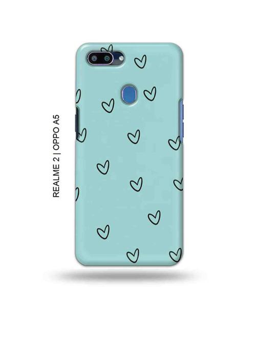 hearts back cover compatible with realme 2, oppo a5 - 18992999 - Very Small Image - 1
