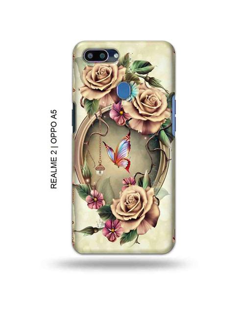 floral back cover compatible with realme 2, oppo a5 - 18993013 - Very Small Image - 1